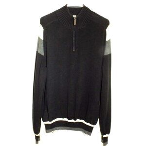 Eddie Bauer Mens XL 1/4 Zip Pullover Sweater  Colorblock Raglan Sleeve Cotton